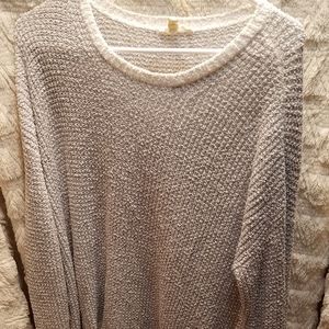 Eileen Fisher Sweater Grayish White Organic Cotton Womens Size Small Comfy Fit